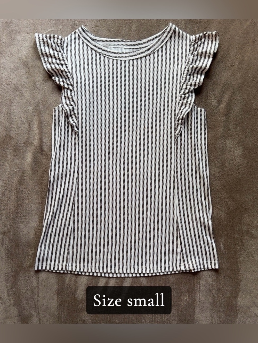 Striped Ruffle Sleeve Women's Blouse